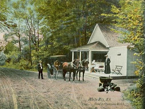 Road through Franconia Notch, White Mountains, New Hampshire — near the encounter location